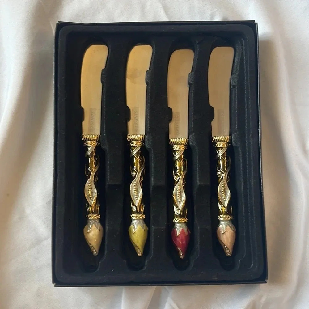 2 Saints 4 Piece Spreader Set Swarovski Crystals